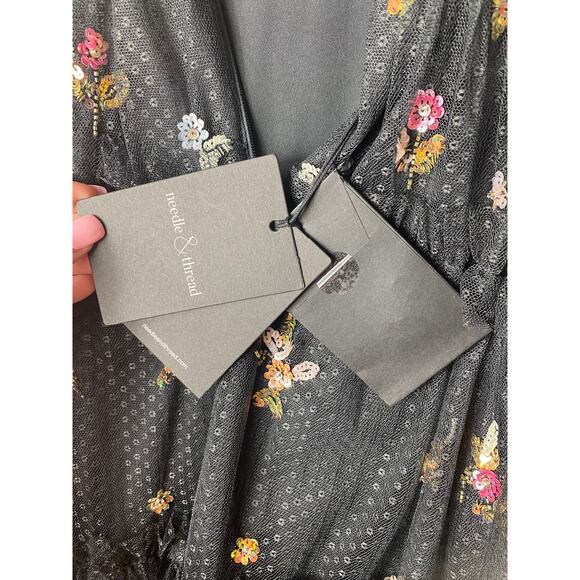 NWT NEEDLE & THREAD DRESS 2 BLACK MILKMAID WITCHY EDGY WHIMSIGOTH EVENT COCKTAIL - Picture 5 of 16